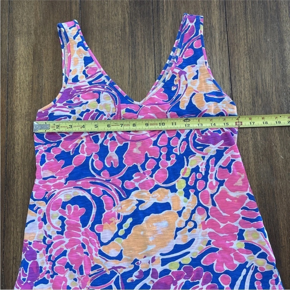 Lilly Pulitzer Gigi V-Neck Tank Top Brilliant Blue Catch & Release Women's S - Picture 6 of 11